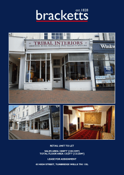 RETAIL UNIT TO LET SALES AREA 1080FT² [100.33M²] TOTAL