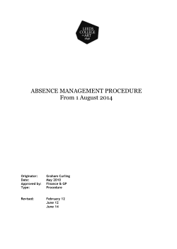 5. absence management procedure - Portal