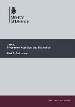 JSP 507 Investment appraisal and evaluation Part 2
