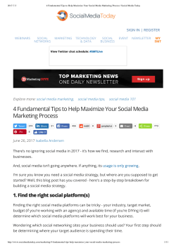 4 Fundamental Tips to Help Maximize Your Social