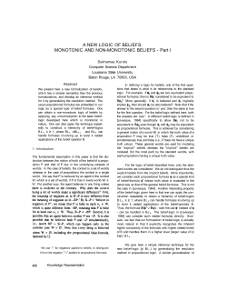 A NEW LOGIC OF BELIEFS: MONOTONIC AND NON