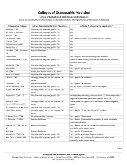 Colleges of Osteopathic Medicine