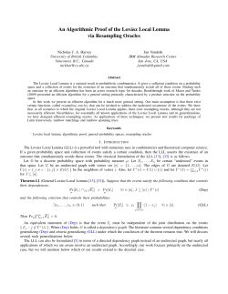 An Algorithmic Proof of the Lovasz Local Lemma via Resampling