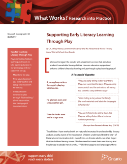 Supporting Early Literacy Learning Through Play