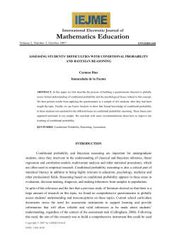 assessing students` difficulties with conditional probability and