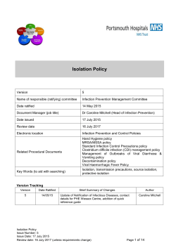 Isolation Policy - Portsmouth Hospitals NHS Trust