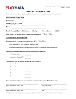 Transcript Submission Instructions DO NOT SEND WITH