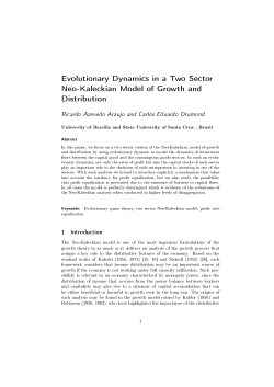 Evolutionary Dynamics in a Two Sector Neo