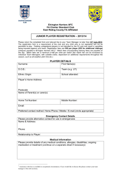Elvington Harriers AFC Junior Registration1314.