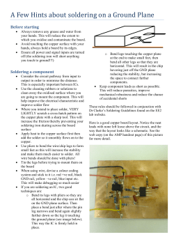 A Few Hints about soldering on a Ground Plane