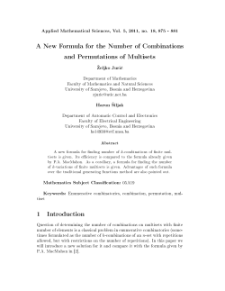 A New Formula for the Number of Combinations and Permutations