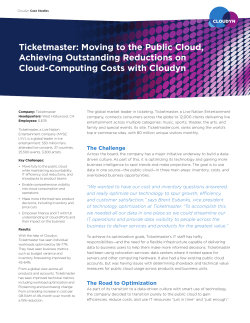 Ticketmaster: Moving to the Public Cloud, Achieving