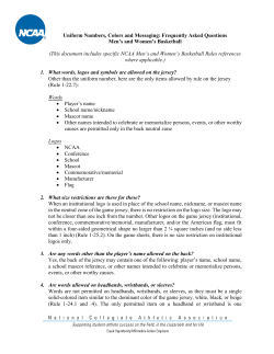 Uniform Numbers, Colors and Messaging