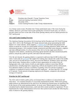 President-elect Donald J. Trump Transition Team American Gaming