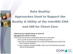 Support Quality Utility interRAI CHA