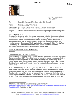 Safe and Affordable Housing Policy for Legalizing Certain Housing