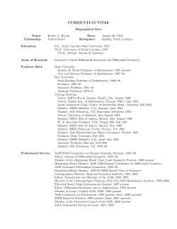 CURRICULUM VITAE - Duke Mathematics Department