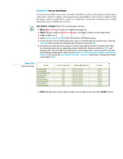 Project 6-6: Soccer Team Roster