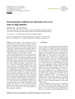 Environmental conditions for alternative tree