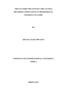 the factors influencing the savings decisions among kenyan