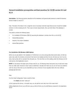 General installation prerequisites and best practices for CA BSI