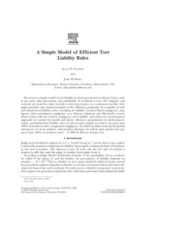 A Simple Model of Efficient Tort Liability Rules