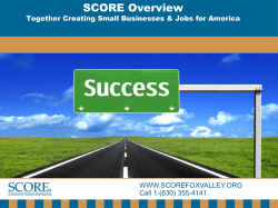 SCORE Capabilities 2010