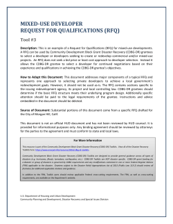 Disaster Recovery Other Mixed Use Developer RFQ