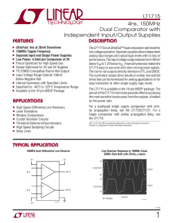 LT1715 - 4ns, 150MHz Dual Comparator with