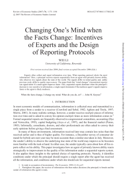 Changing One`s Mind when the Facts Change: Incentives of Experts