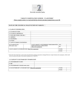 draft claim form under the target compensation regime
