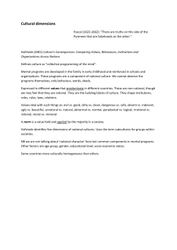 Cultural dimensions