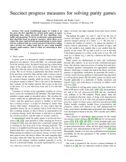Succinct progress measures for solving parity games