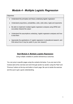 Module 4 - Multiple Logistic Regression