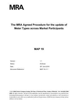 The Update of Meter Types across Market Participants