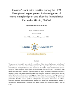 Sponsors` stock price reaction during the UEFA Champions League