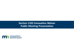 Section 1332 Innovation Waiver - Public Meeting