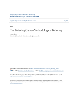The Believing Game--Methodological Believing