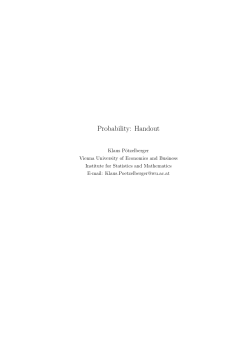 Probability: Handout - Institute for Statistics and Mathematics