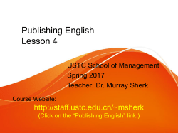 Publishing English Lesson 1