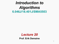 Introduction to Algorithms 6.046J/18.401J/SMA5503