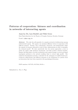 Patterns of cooperation: fairness and coordination in networks of