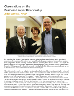Observations on the Business-Lawyer Relationship Judge James S