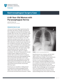 Paraesophageal Hernia - Massachusetts General Hospital