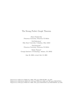 The Strong Perfect Graph Theorem