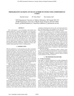 Probabilistic ranking of multi-attribute items using indifference curve