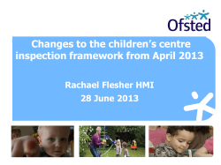 Changes to the children`s centre inspection framework from April