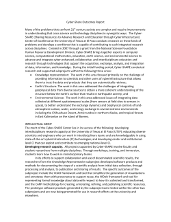 Cyber-Share Outcomes Report Many of the problems that confront