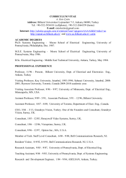 CURRICULUM VITAE - EN / Bilkent University