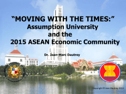 Assumption University and the 2015 ASEAN Economic Community